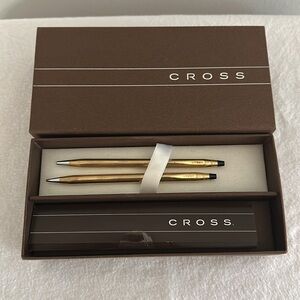 Cross 10k Gold Ball Point Pen and Mechanical Pencil
